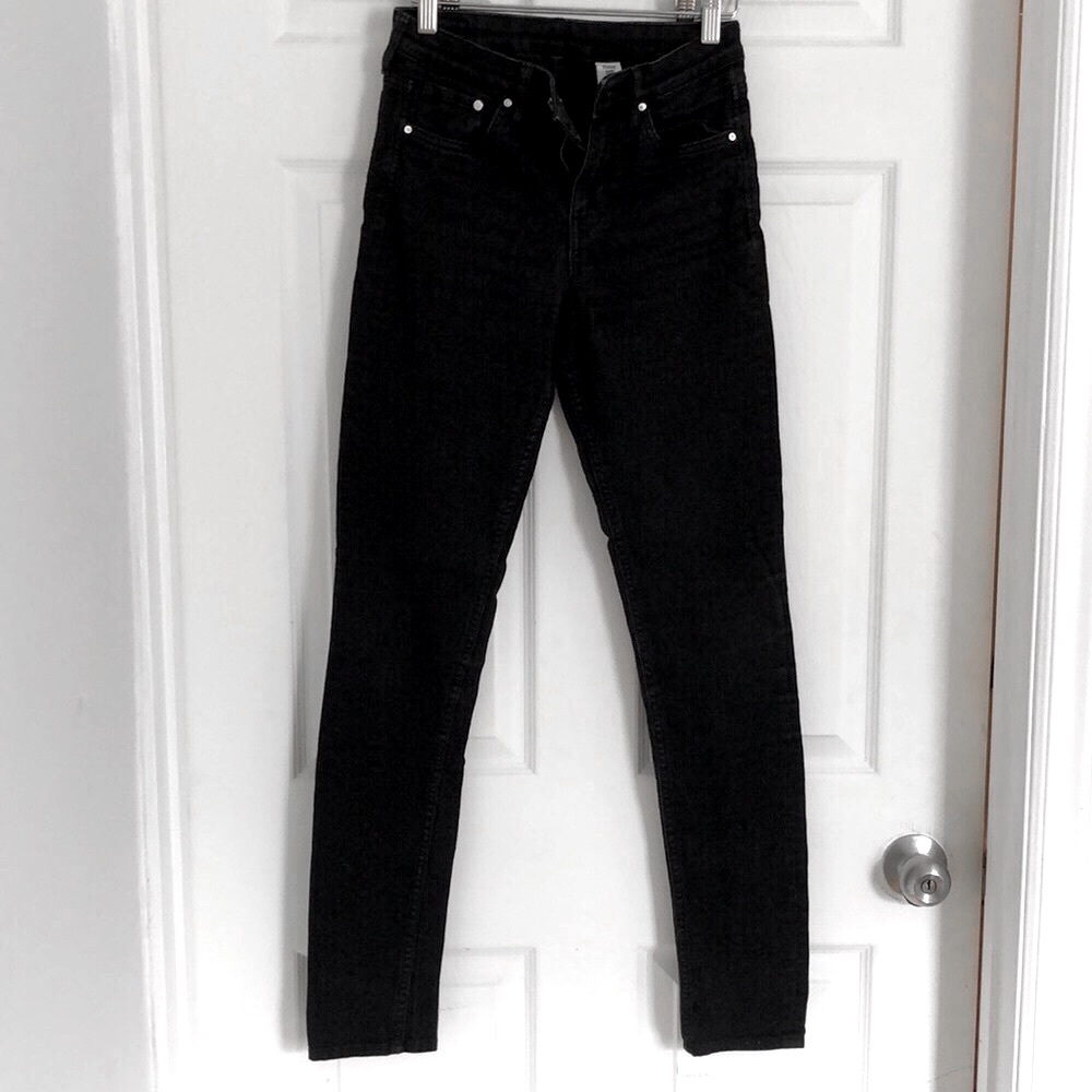 Black denim skinny jeans
